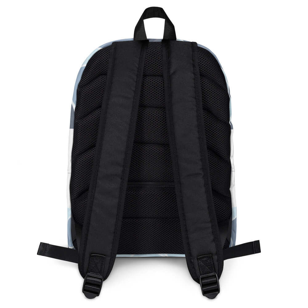 Back view of Rucksack N°5 showcasing padded straps and durable design, ideal for daily use and sports activities.