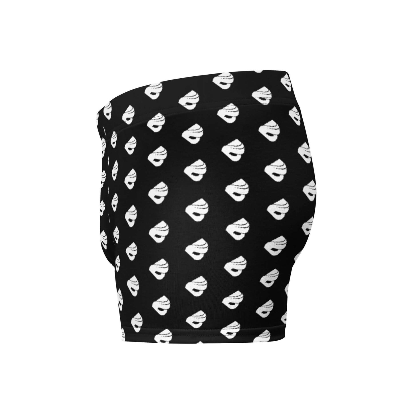 Boxer-Briefs N°11 in black and white pattern with no back seam, featuring a mid-waist design for enhanced comfort and support.