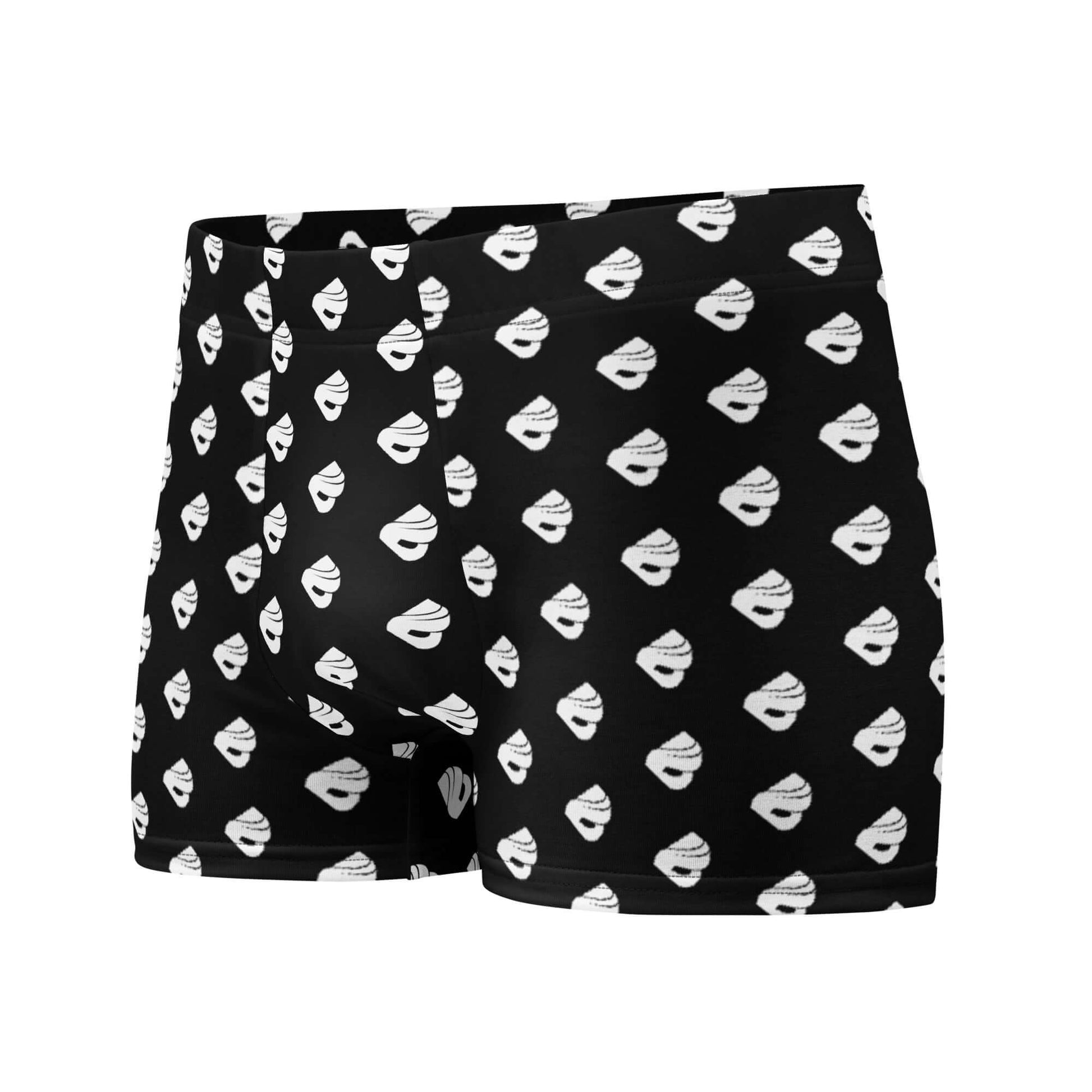 Boxer-Briefs N°11 with black and white pattern, soft stretch fabric for comfort, mid-waist design, no back seam, front pouch support.