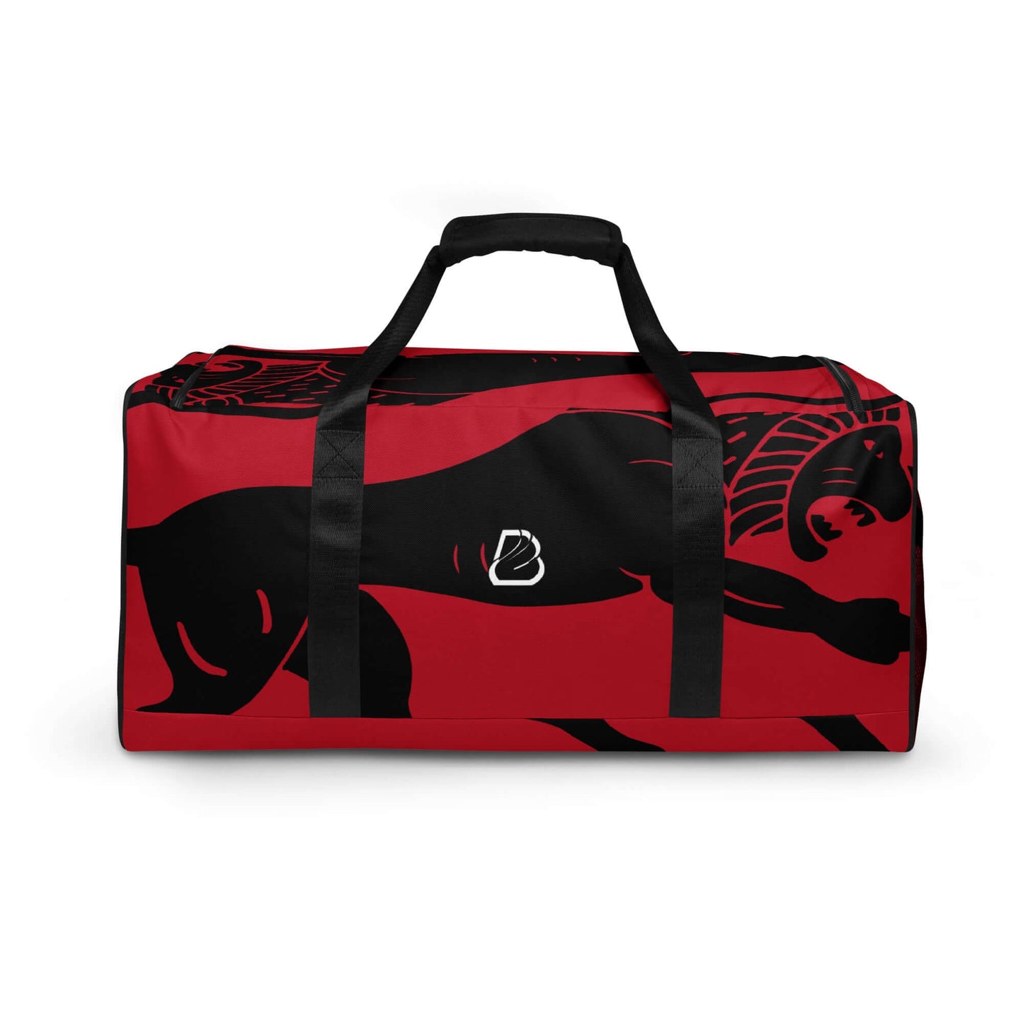 Weekender N°26 red and black bag with adjustable shoulder straps