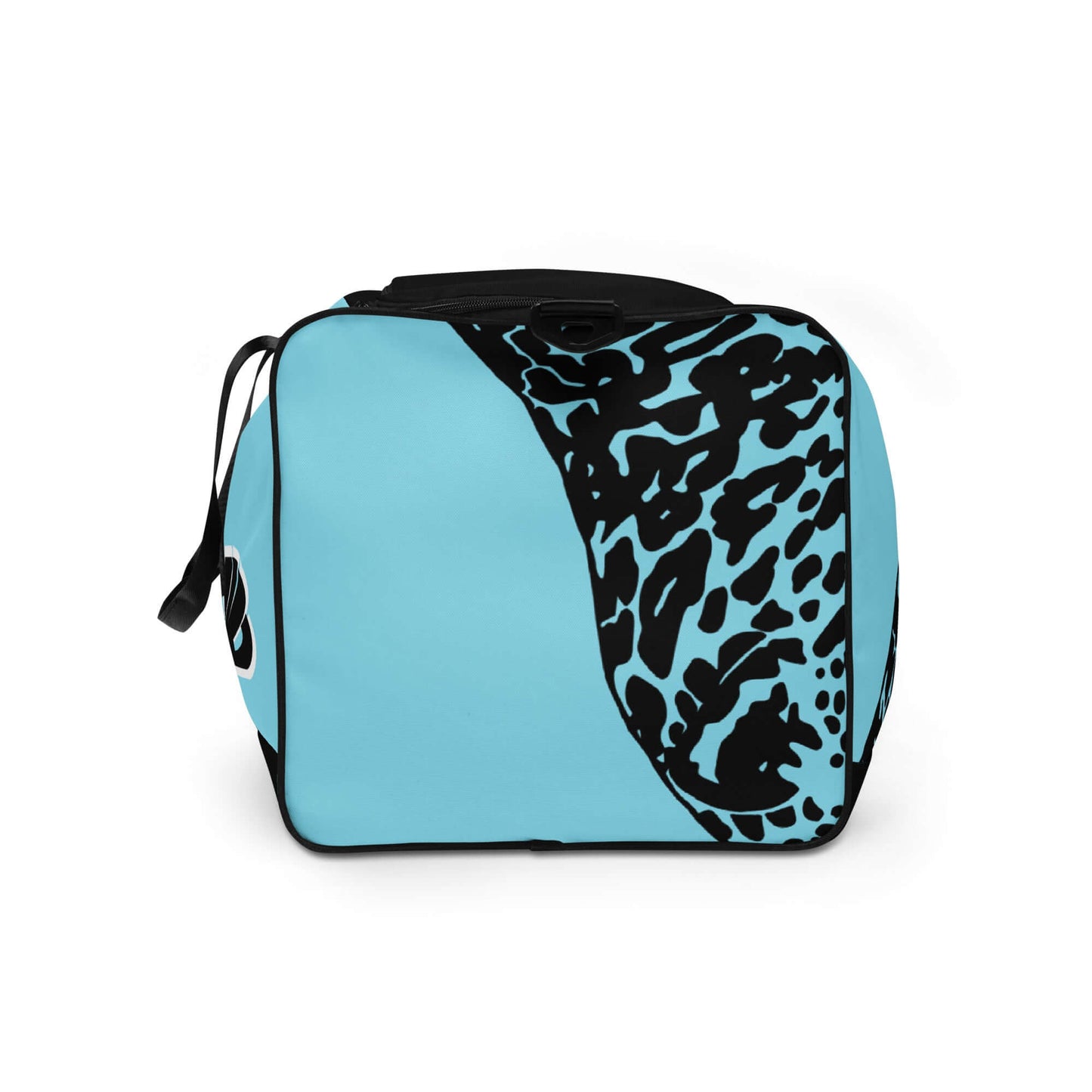 Stylish Weekender N°27 bag in vibrant blue and black pattern, perfect for travel, gym, or daily errands with ample space and pockets.