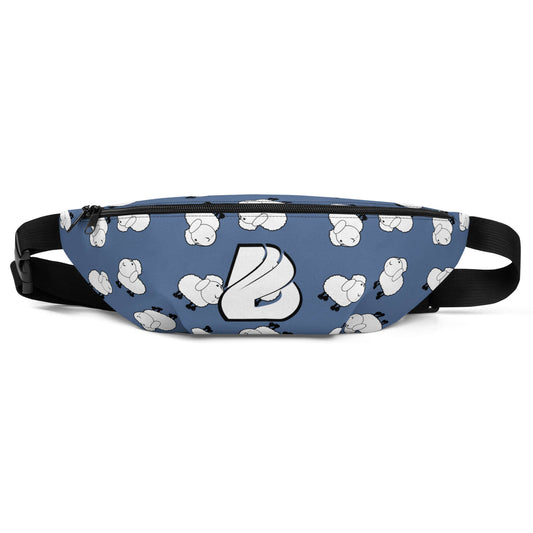 Gürteltasche N°32 in Blau mit Muster, verstellbarer Riemen ideal für Festivals und Urlaub, ultimatives Reiseaccessoire.