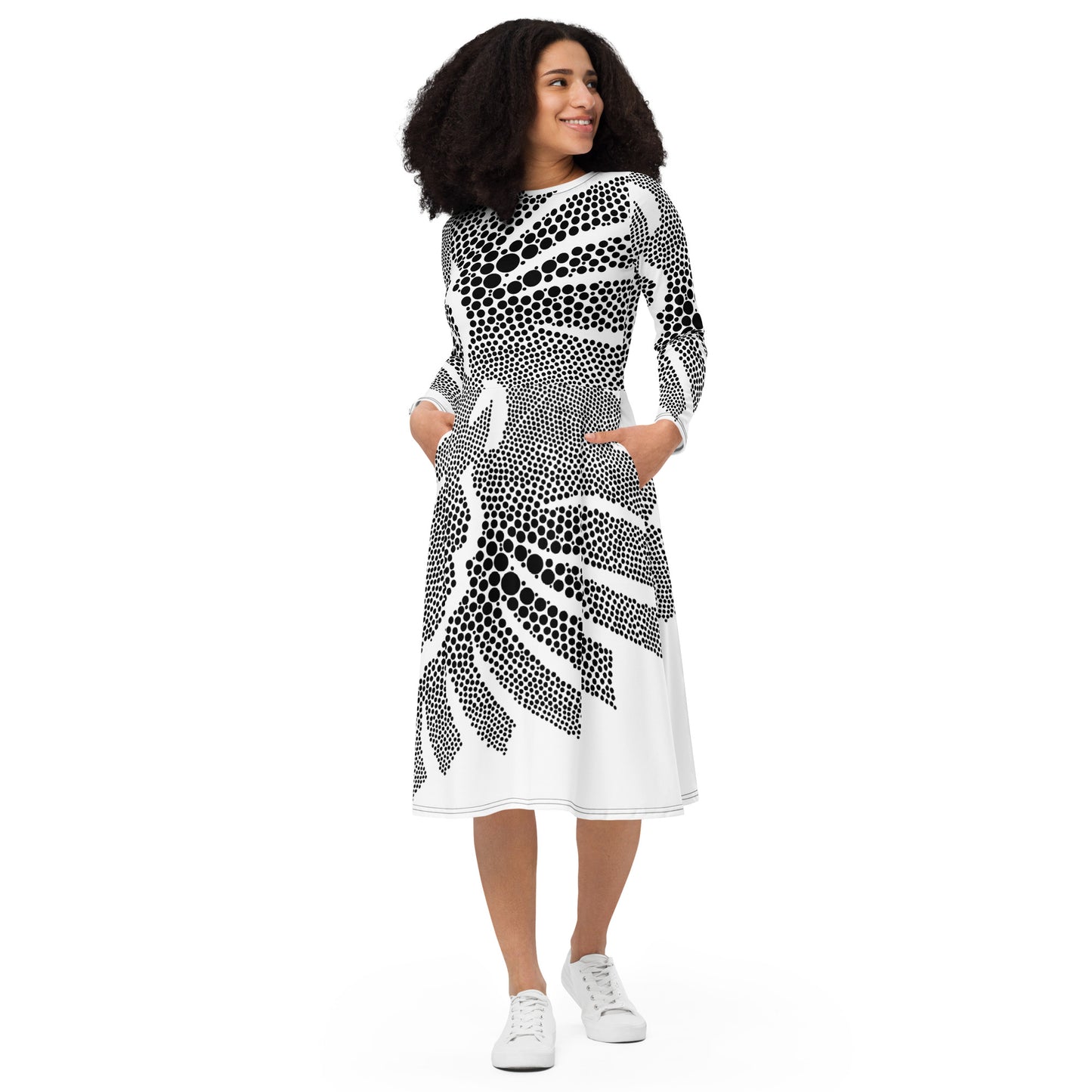 Langärmliges Midikleid mit Allover-Druck N°4 BONBOZZ