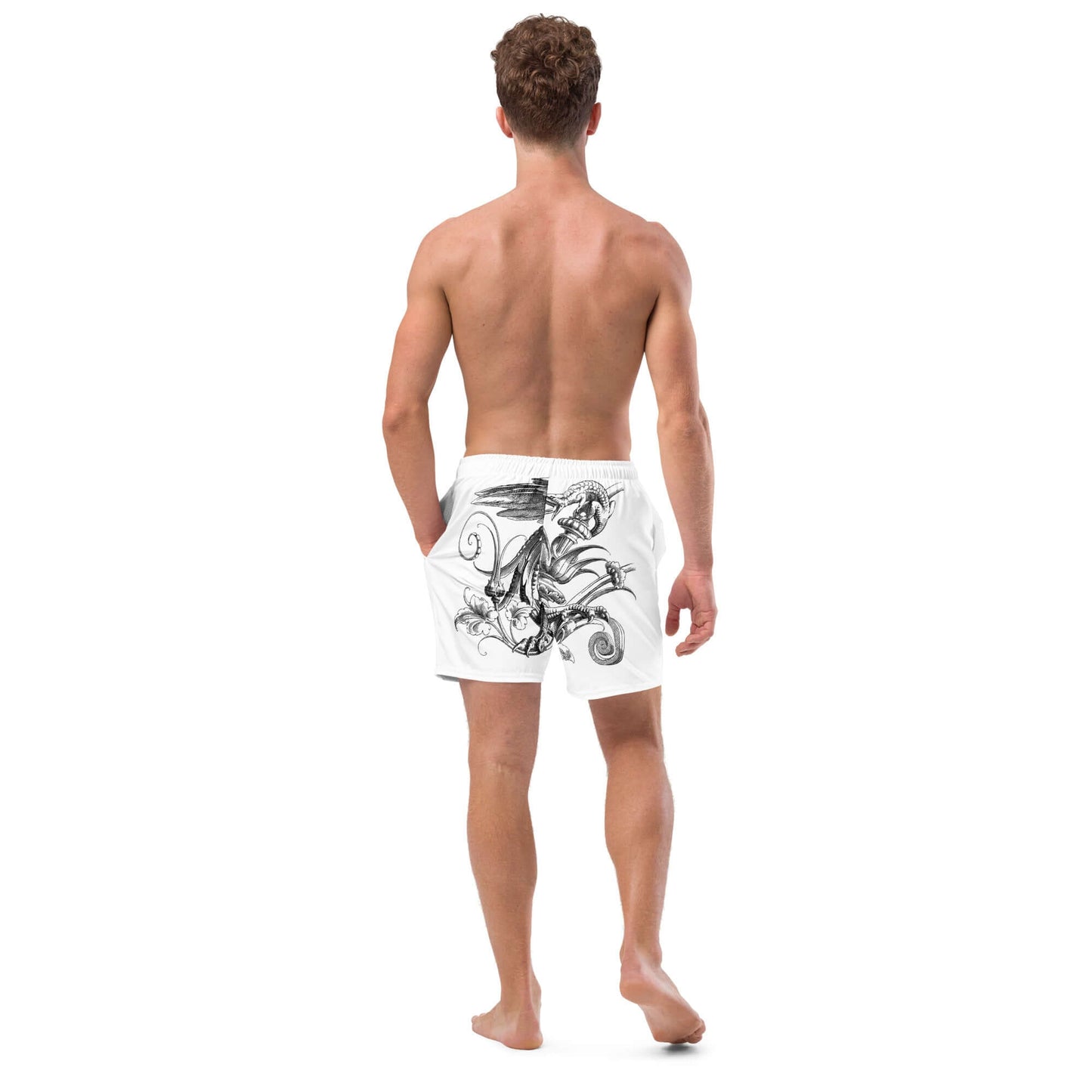 Herren-Badehosen N°12 featuring quick-dry and breathable fabric with multiple pockets and silky lining for summer comfort.
