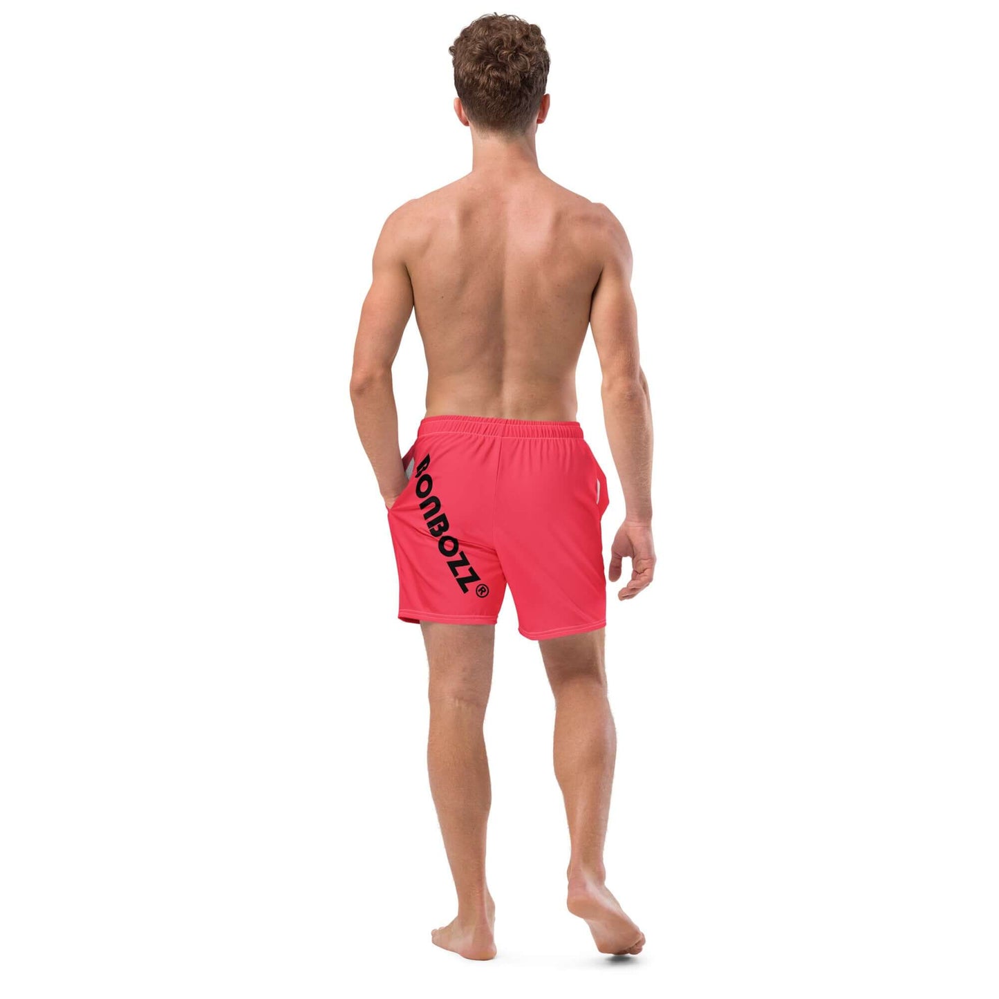 Herren-Badehosen N°13 in vibrant pink, featuring quick-dry fabric and multiple pockets, perfect for summer days.