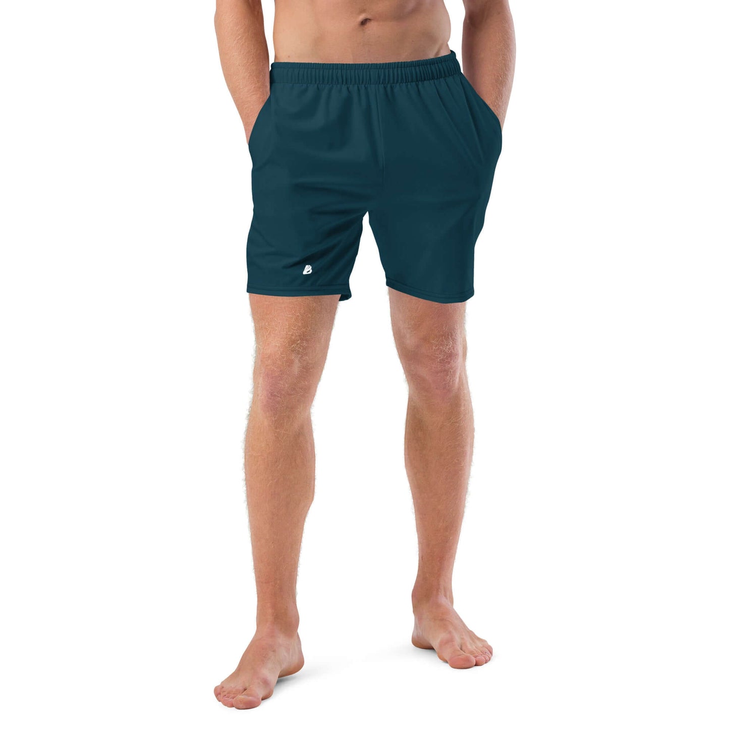 Herren-Badehosen N°15 in blau, schnelltrocknend und atmungsaktiv mit Taschen, ideal für den Sommer.