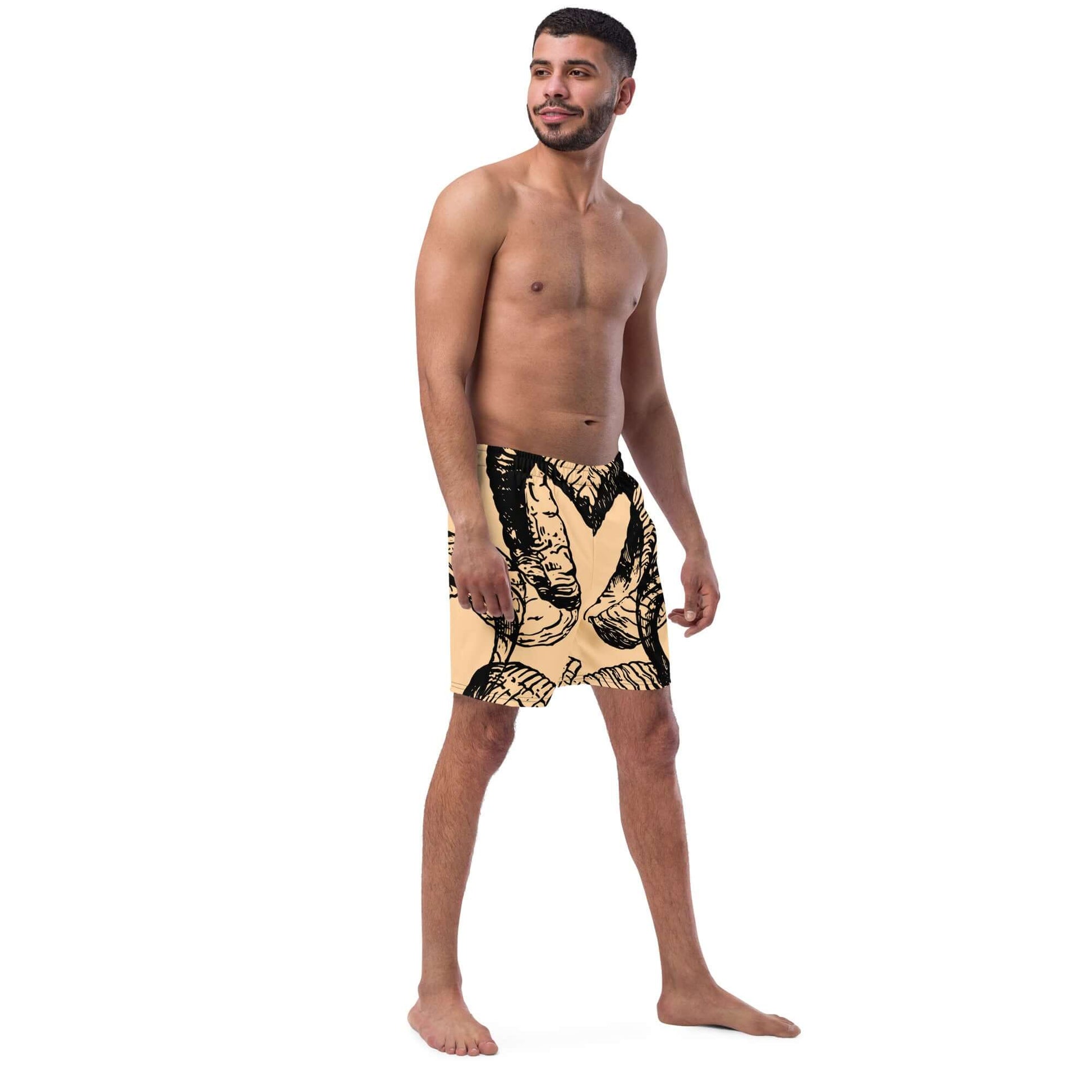 Herren-Badehosen N°14 featuring quick-dry fabric and breathable design, perfect for summer activities. Eco-friendly material.