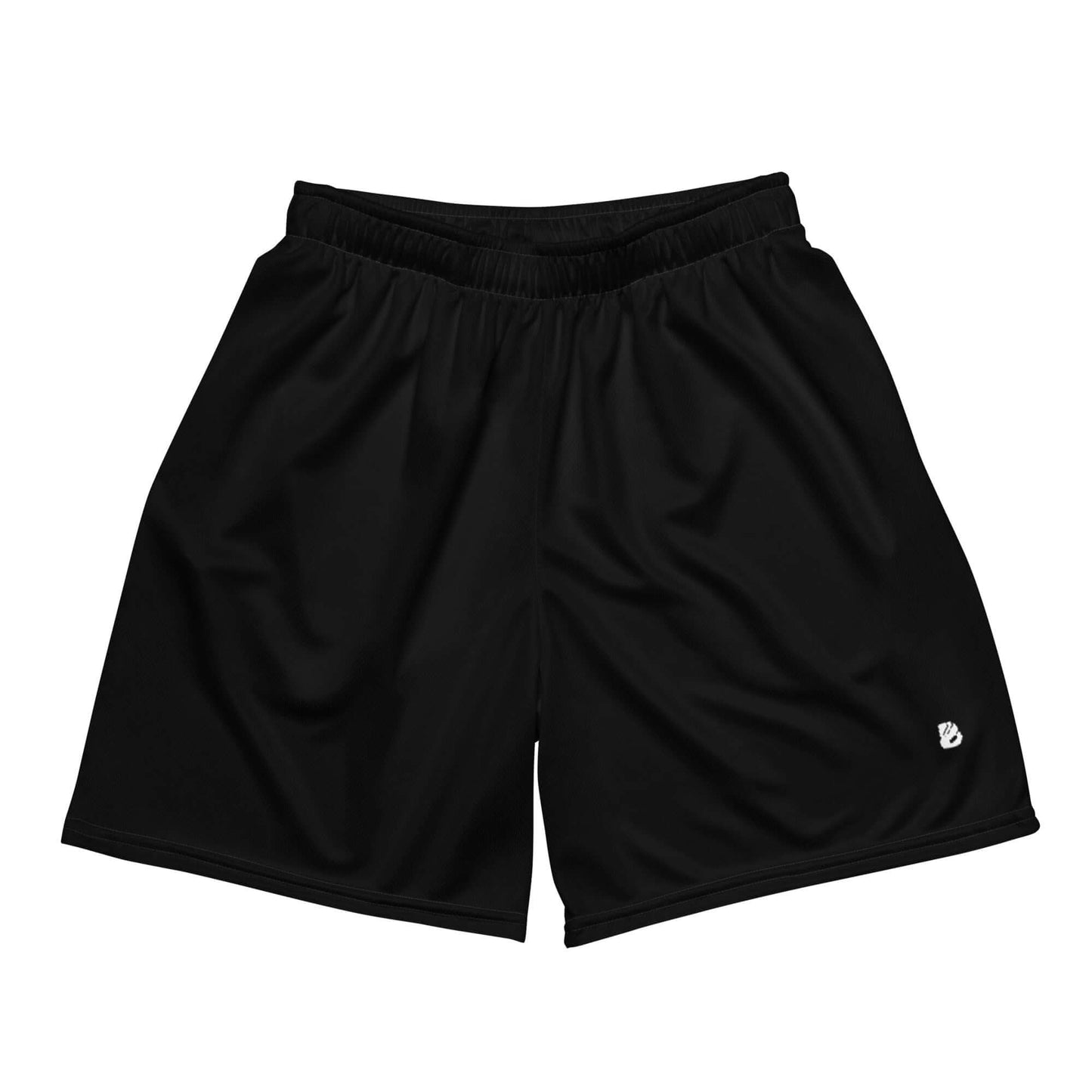 Unisex Mesh-Shorts N°0 in black, made from 100% recycled polyester with moisture-wicking and two-way stretch fabric.