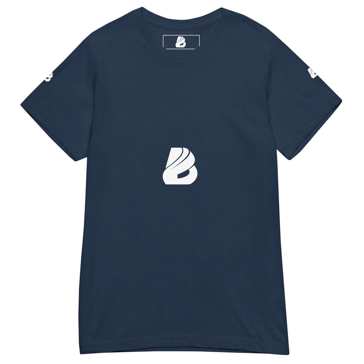 Basic Softstyle Damen T-Shirt in Dunkelblau mit Logo, leicht tailliert für angenehmen Tragekomfort.