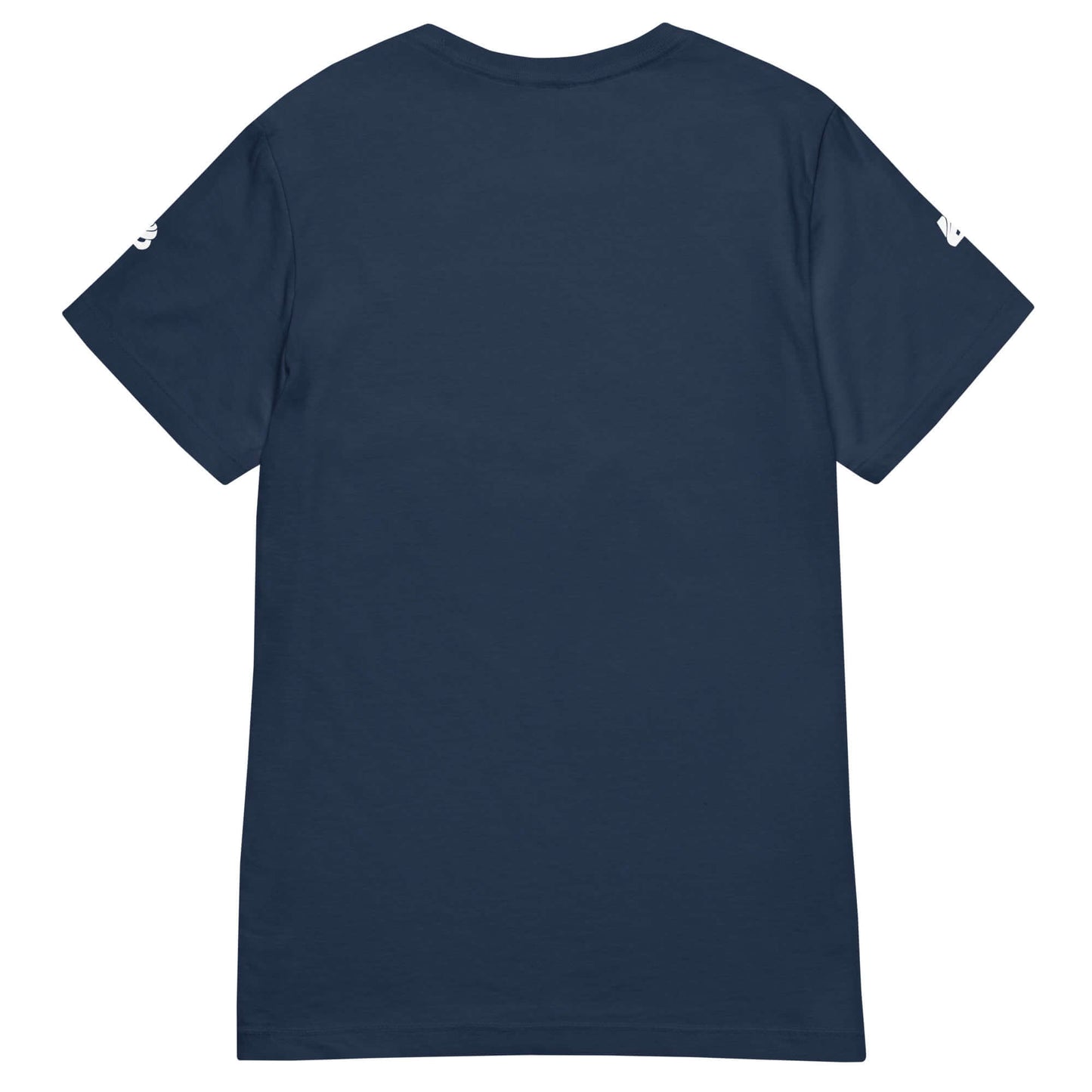 Rückansicht eines Damen Basic Softstyle T-Shirts in Navy mit lockerer Passform und weichem Stoff.