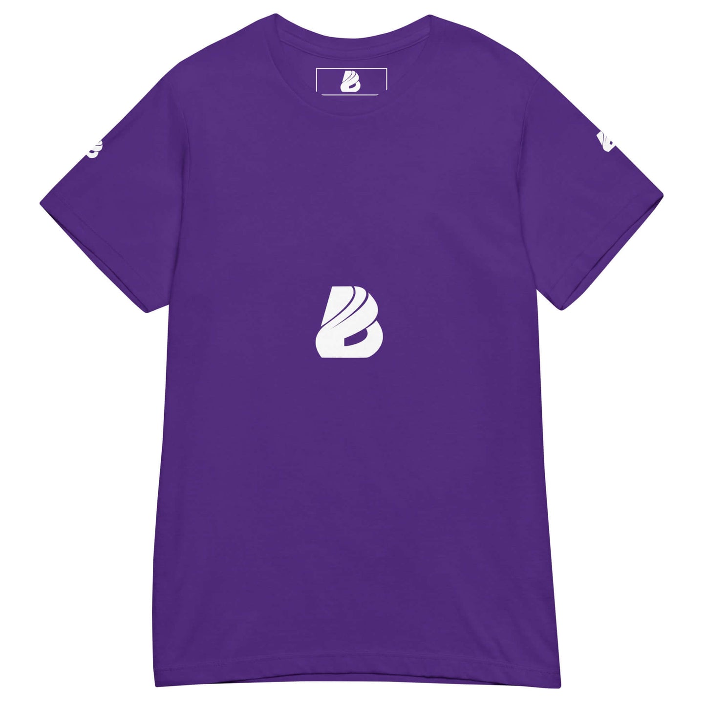 Lila Basic Softstyle T-Shirt für Damen mit schlichtem Logo-Design auf der Vorderseite.