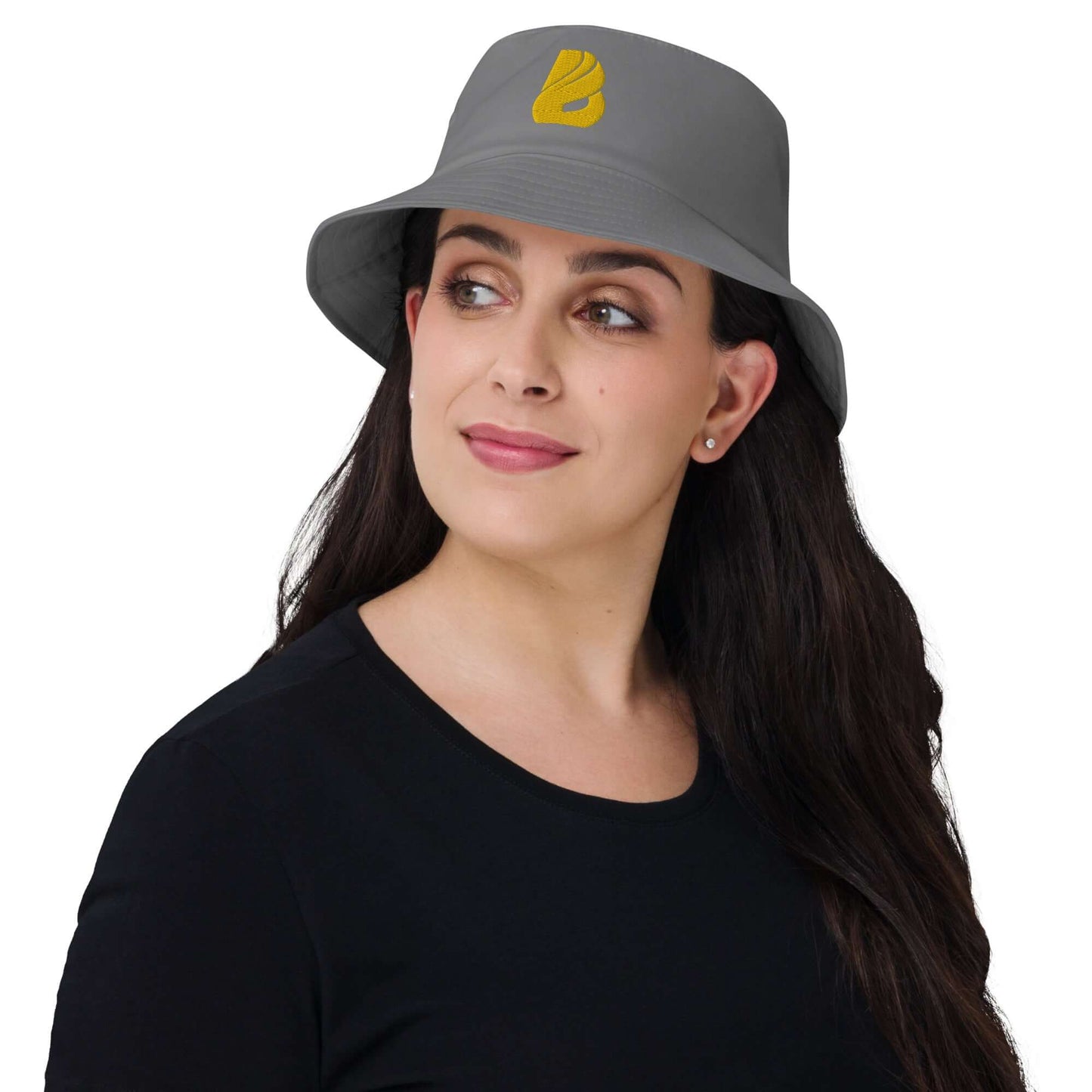 Woman wearing Old School-Fischerhut N°2, showcasing vintage style with modern comfort, perfect for outdoor activities like fishing and hiking.