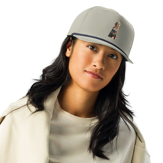 Person wearing a stylish Golfcap with structured fit and adjustable snapback, perfect for outings.