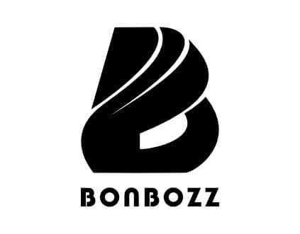Stylish black logo design for Bonbozz with a modern and sleek lettering.
