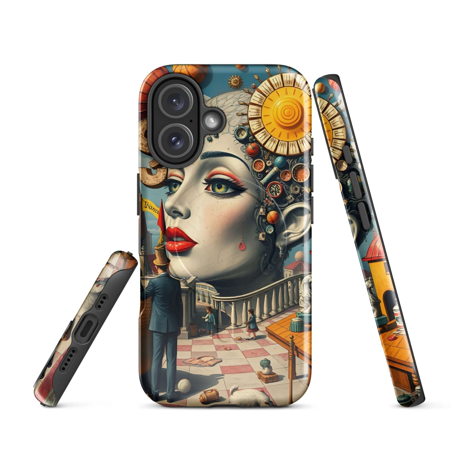 Hardcase iPhone®-Hülle mit MagSafe® N°1 mit farbenfrohem surrealistischem Design und dualem Schutz für iPhone.