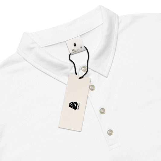 Schmal geschnittenes Herren-Polo-Shirt N°0 mit Etikett, klassischer Polokragen in Weiß