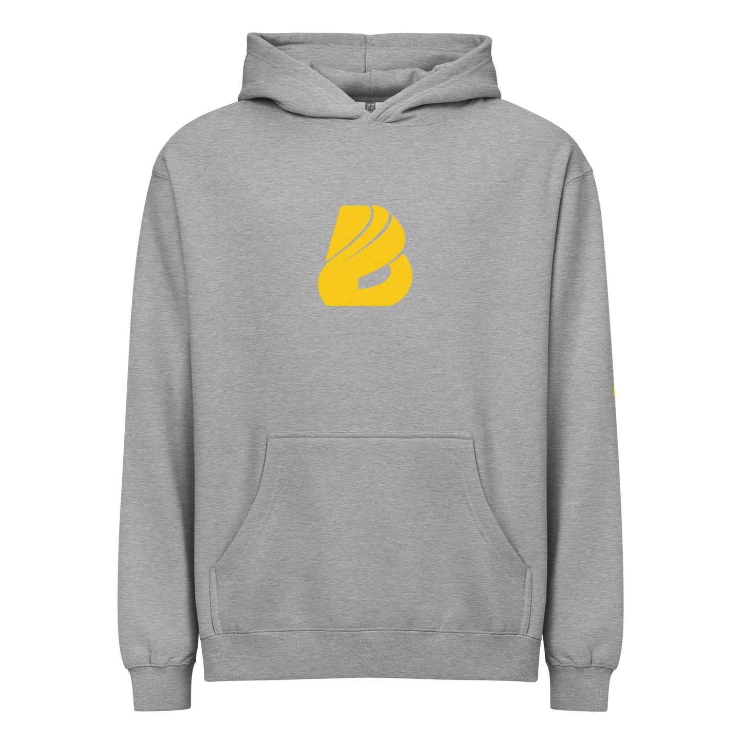Boxy-Hoodie für Herren in Carbon Grey, mit markanter Passform und gelbem Logo, aus dicht gewebtem Fleece für extra Weichheit.