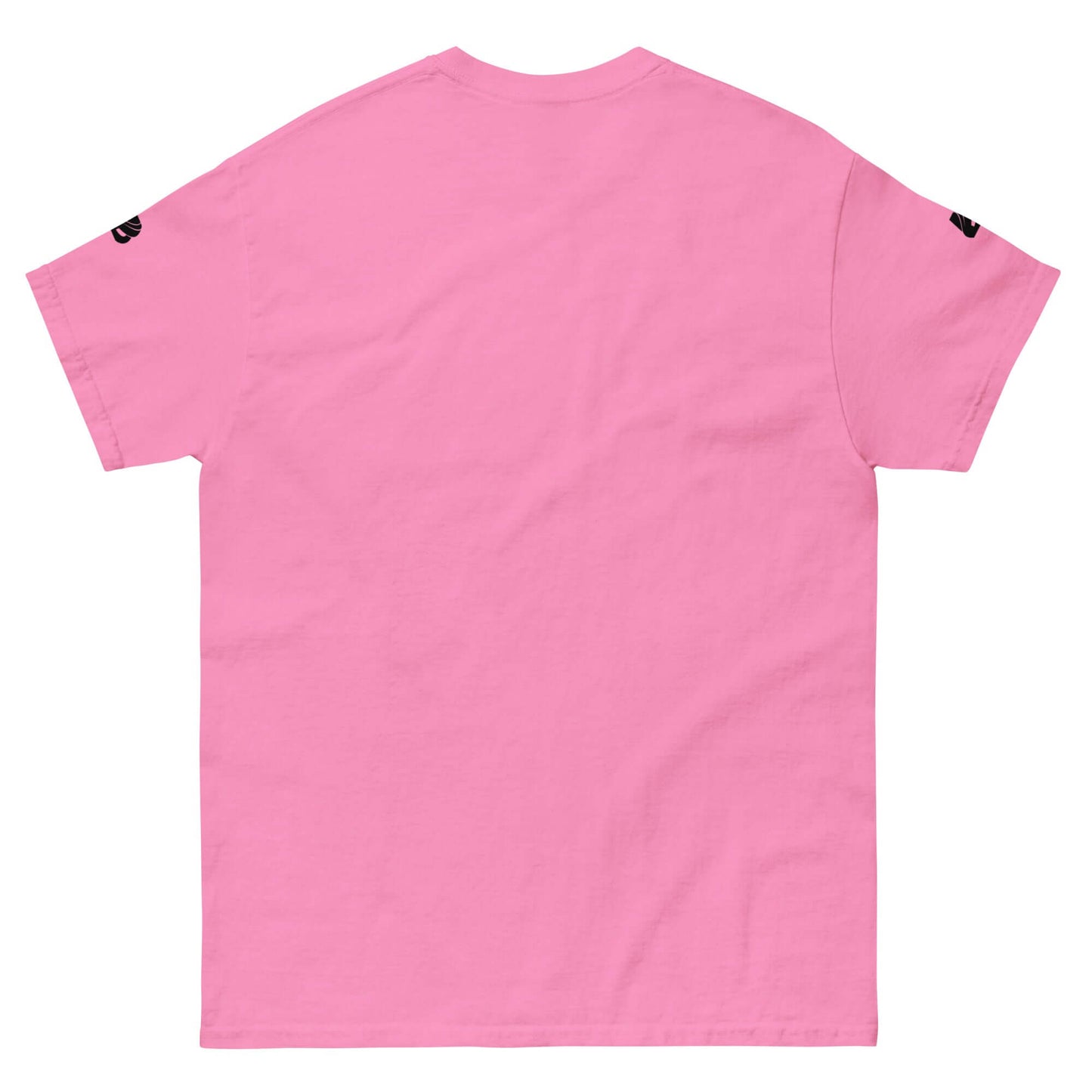 Klassisches Herren-T-Shirt N°1 in Pink aus 100% Baumwolle, Rückansicht, ideal für strukturierten Look und modische Lagenlooks.