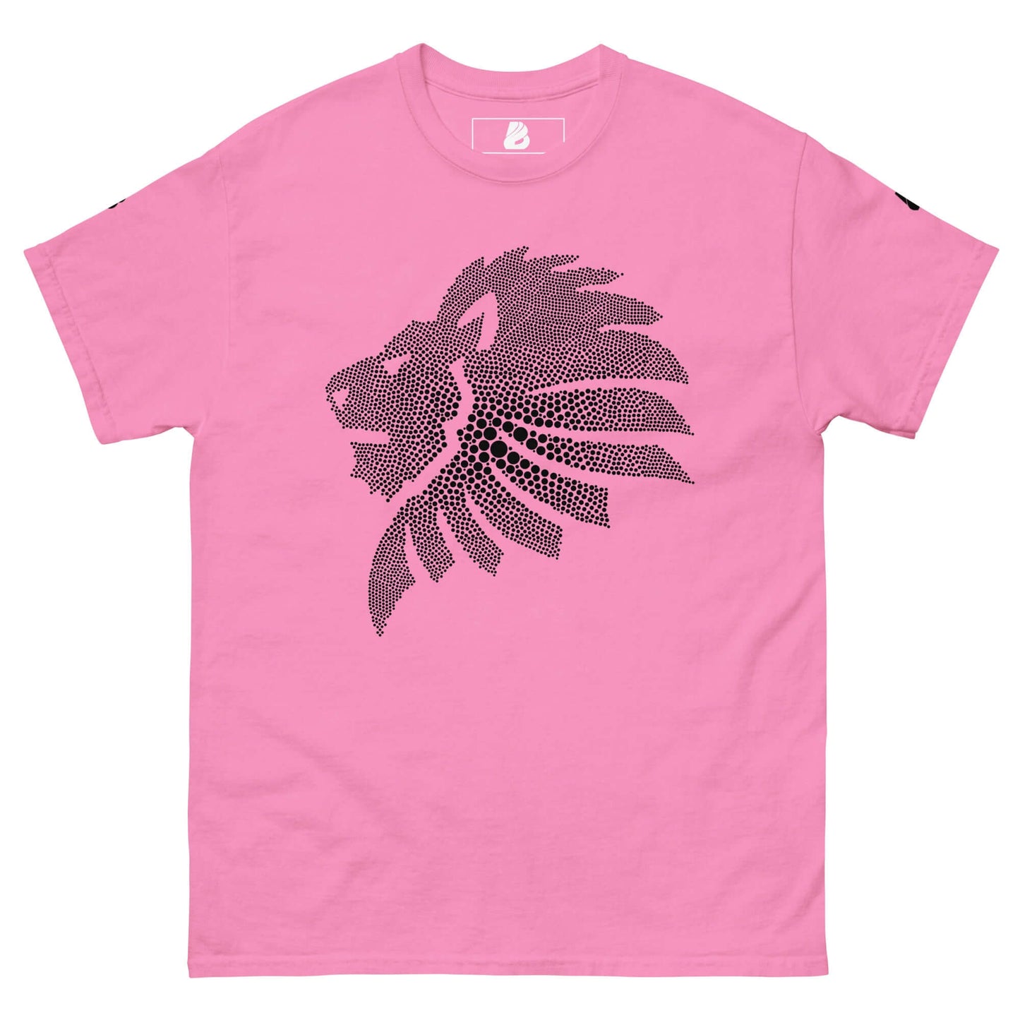 Pink T-shirt with dotted lion design on front
