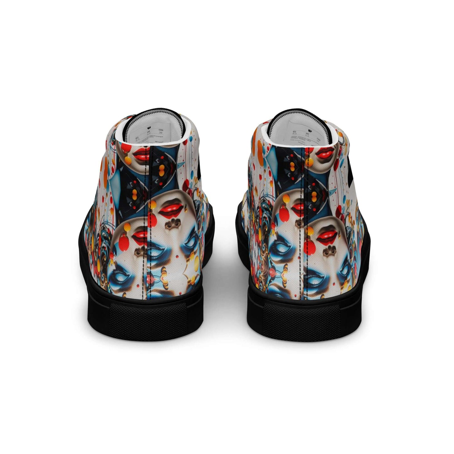Stylish High-Top Leinenschuhe für Herren N°9 with colorful pattern, featuring breathable lining and padded collar for comfort.