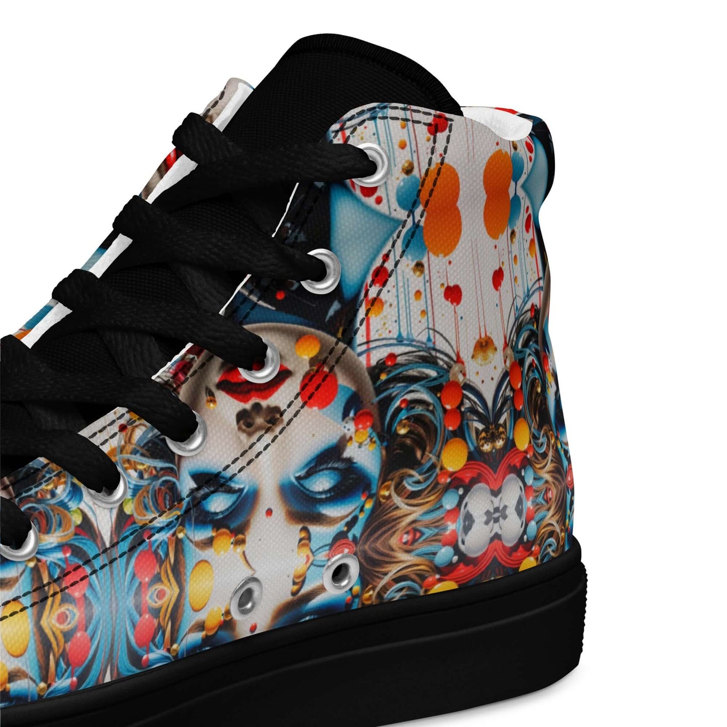 High-Top Leinenschuhe für Herren N°9 mit kunstvollem Muster und Segeltuch-Obermaterial, stylisches Design für trendbewusste Männer.