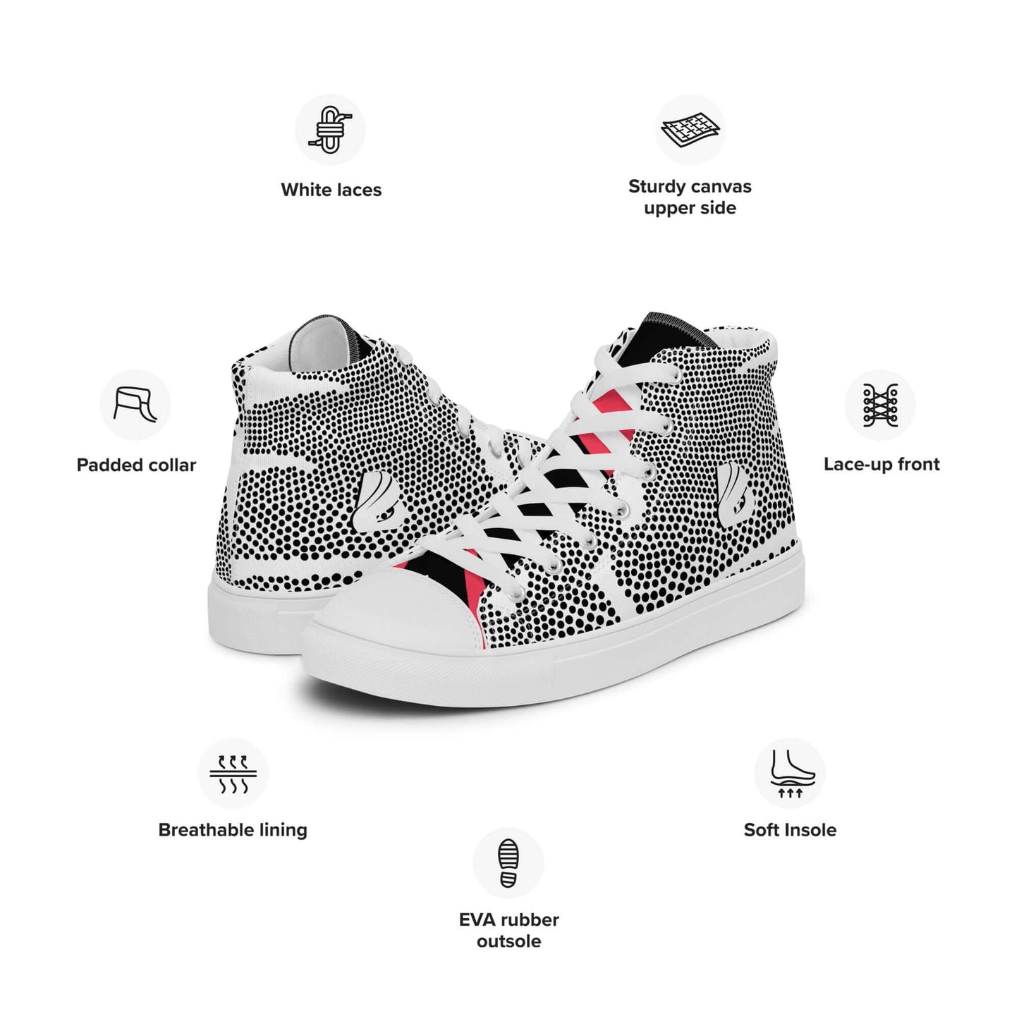High-Top Leinenschuhe für Herren N°6 with breathable lining, EVA rubber outsole, and padded collar.
