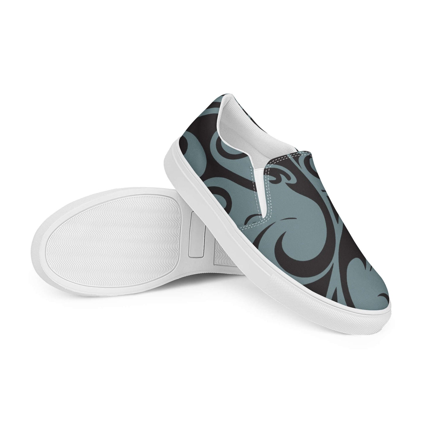 Modern Herren-Canvas-Slipper N°2 with stylish pattern, removable insoles, and EVA rubber soles for comfort and breathable design.