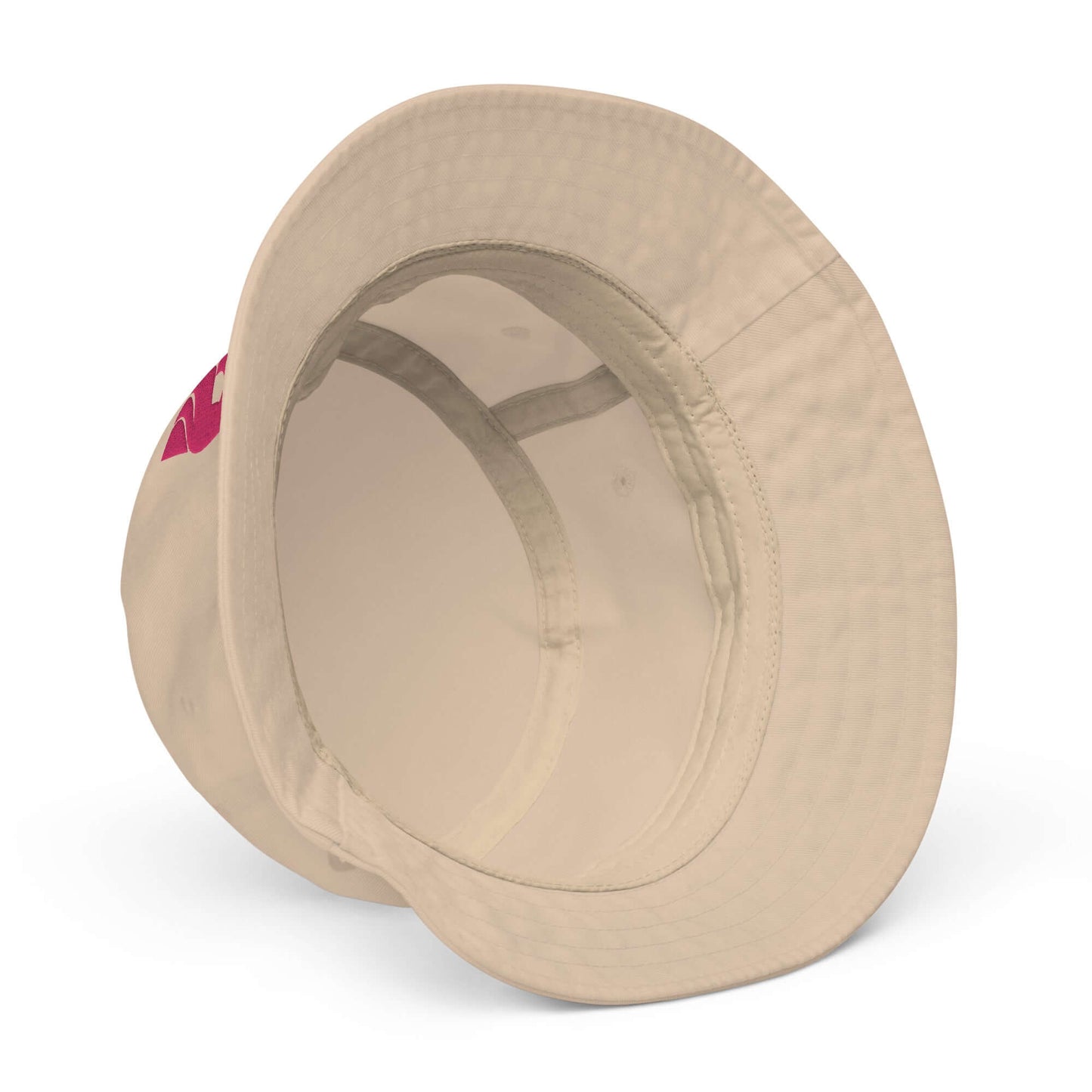 Innenansicht des Fischerhut aus Bio-Baumwoll-Twill N°0 in Beige, nachhaltig, atmungsaktiv, stilvoll.