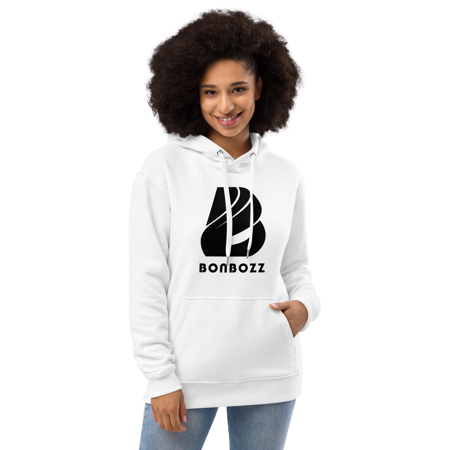 Hochwertiger Öko Kapuzenpullover N°13 BONBOZZ Weiß XS