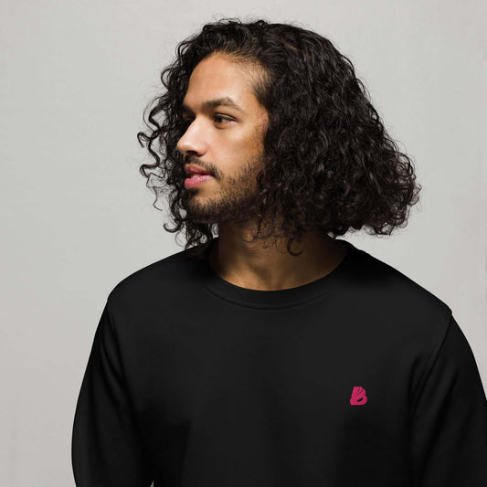 Man wearing Unisex Bio-Pullover made from organic and recycled materials