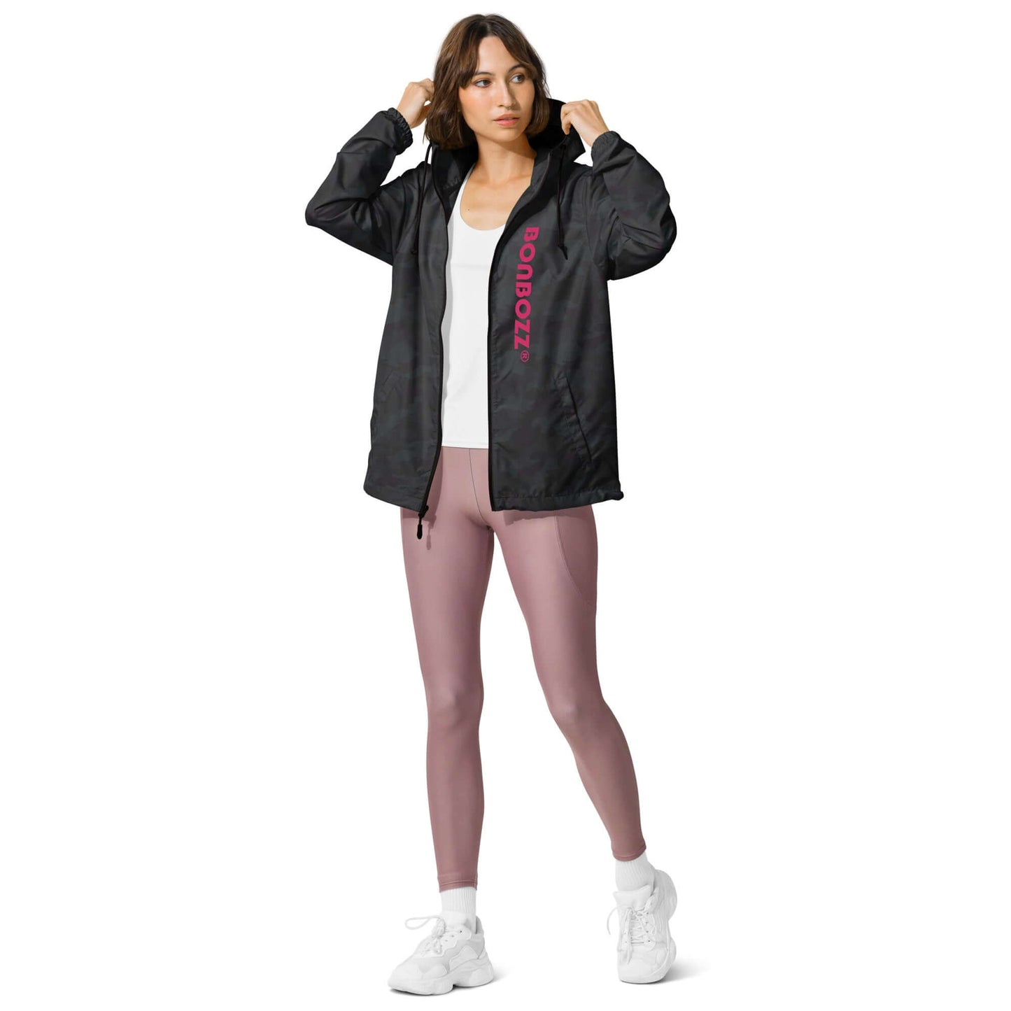 Leichter Unisex-Windbreaker mit Reißverschluss, schwarze windabweisende Jacke, ideal für Outdoor-Abenteuer, wasserabweisend.