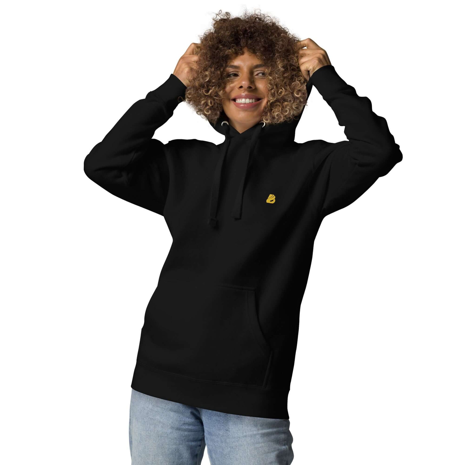 Unisex-Kapuzenpullover N°50 - Schwarz, mit Beuteltasche und Kapuze; lässiger Streetwear-Look für kühle Abende