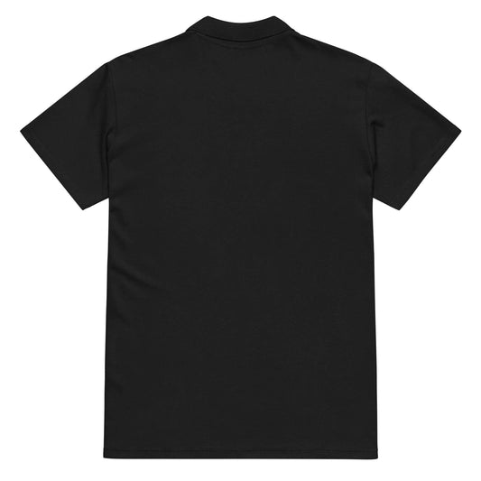 Premium-Piqué-Poloshirt N°0 in black, back view showcasing soft fabric and classic fit for elegant style and all-day comfort.