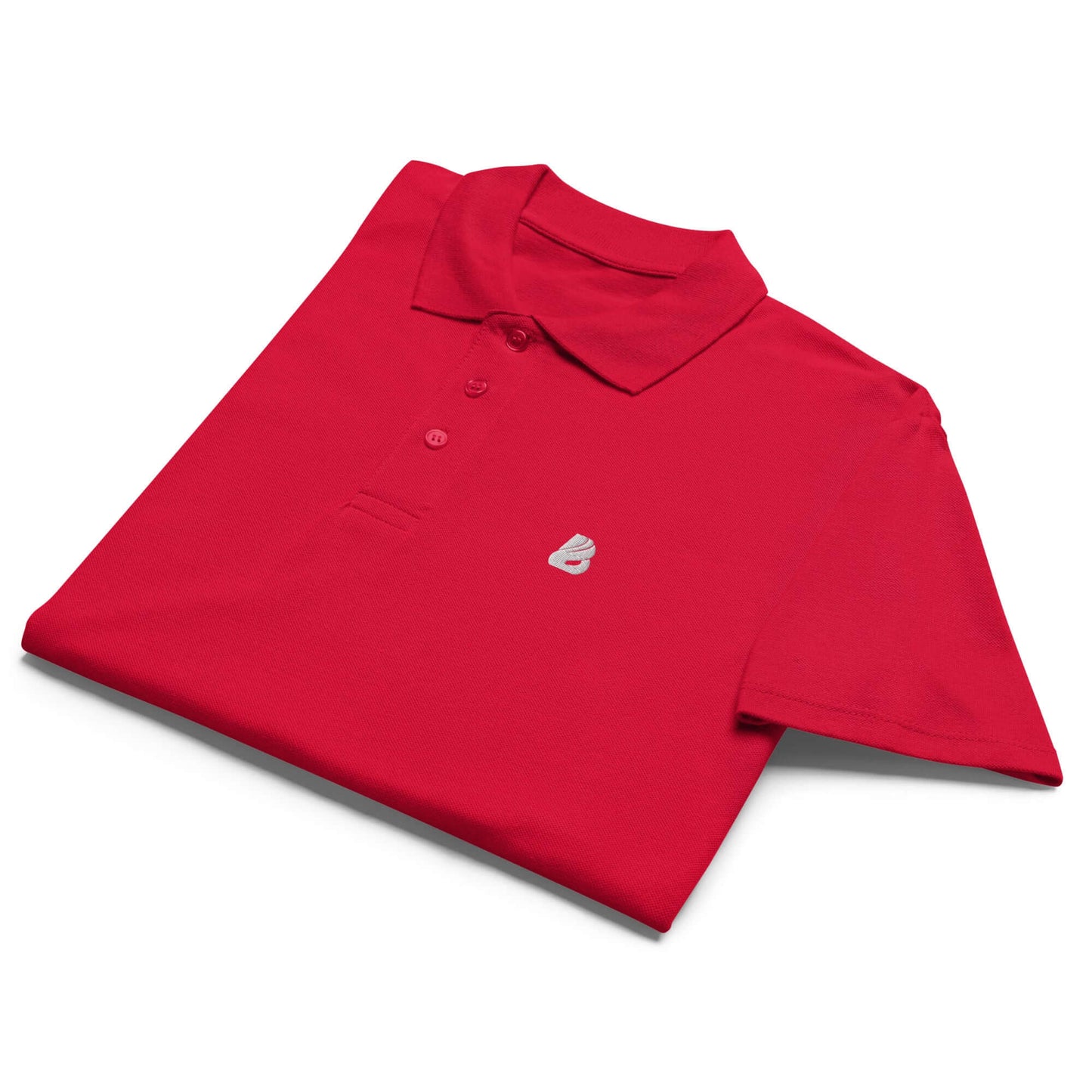 Red Premium-Piqué-Poloshirt N°0 with ribbed collar and matching button placket, made of soft, thick fabric for an elegant look.