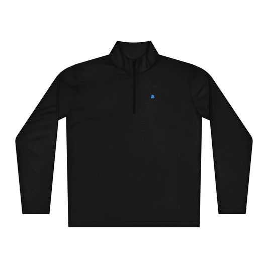 Leichter Pullover mit Viertel-Reißverschluss in Schwarz, ultraleichtes Design, glatt und bequem, ideal für Schichtung und Feuchtigkeitsmanagement.
