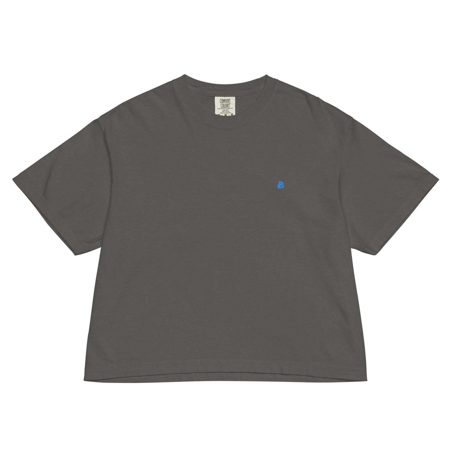 Schweres Damen T-Shirt im Boxy-Schnitt, kastenförmiger Stil, 100% Baumwolle, unauffällige Farben, ideal für Komfort und Langlebigkeit.