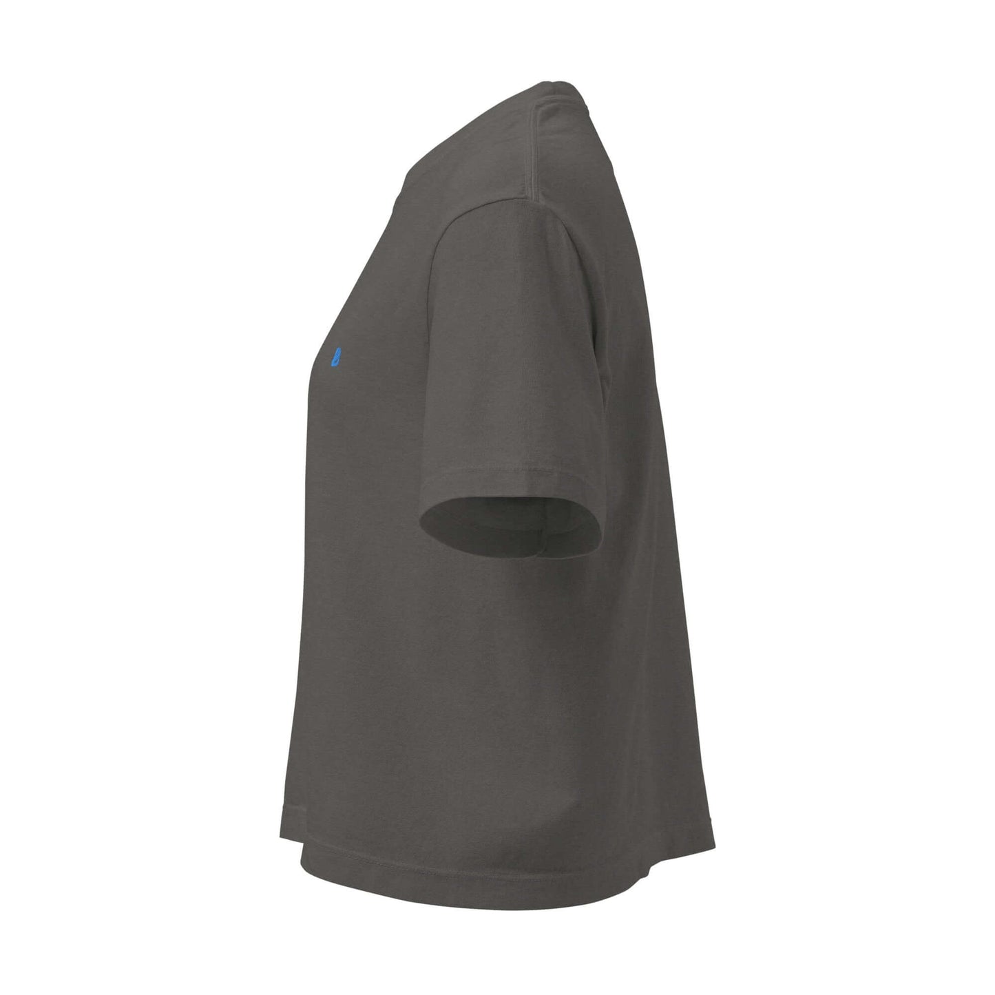 Schweres Damen T-Shirt im Boxy-Schnitt aus 100% Baumwolle in neutraler Farbe, Seitenansicht
