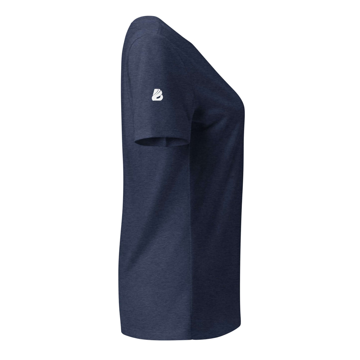 Lockeres Damen T-Shirt mit V-Ausschnitt N°1 in navy seitlich, komfortabeler eleganter Alltagsstil