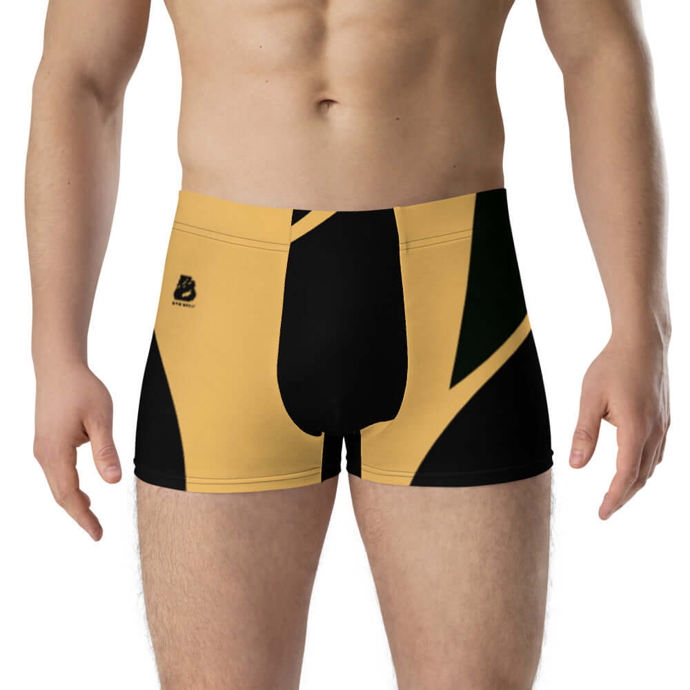 Man wearing Boxer-Briefs N°2 with soft stretch material, front pouch support, mid-waist fit, and elastic waistband.