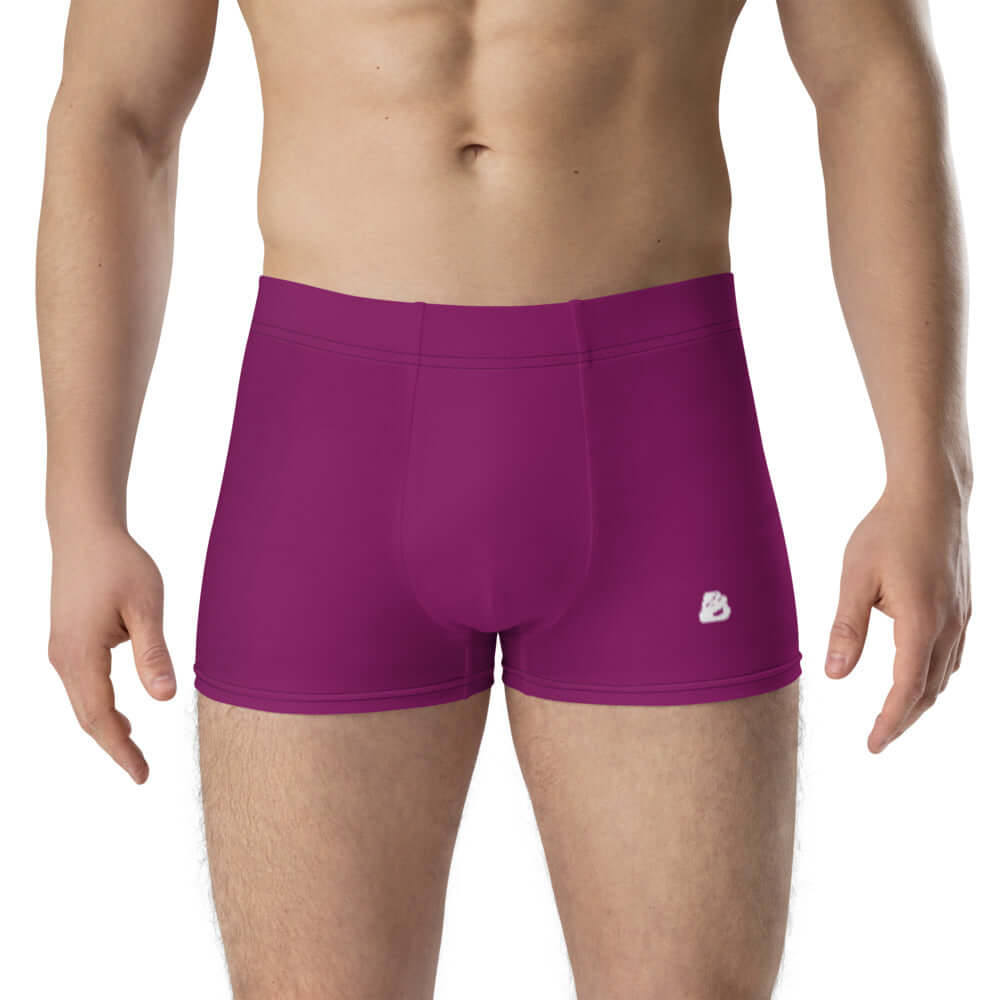 Boxer-Briefs N°5 in purple, made from soft stretch material for all-day comfort, featuring a mid-waist and no back seam design.