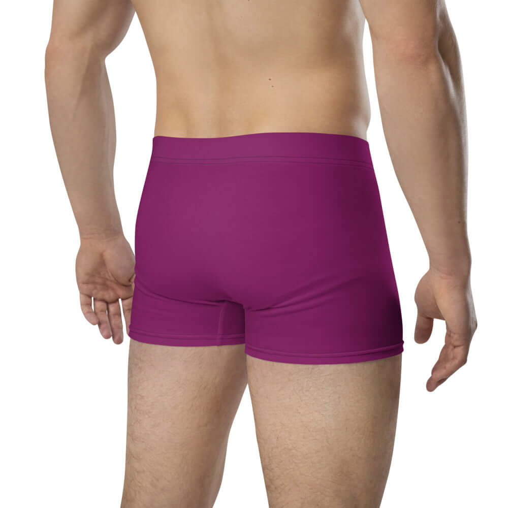 Back view of Boxer-Briefs N°5 in vibrant purple, made from soft, stretchy material for all-day comfort with a 4 cm elastic waistband.