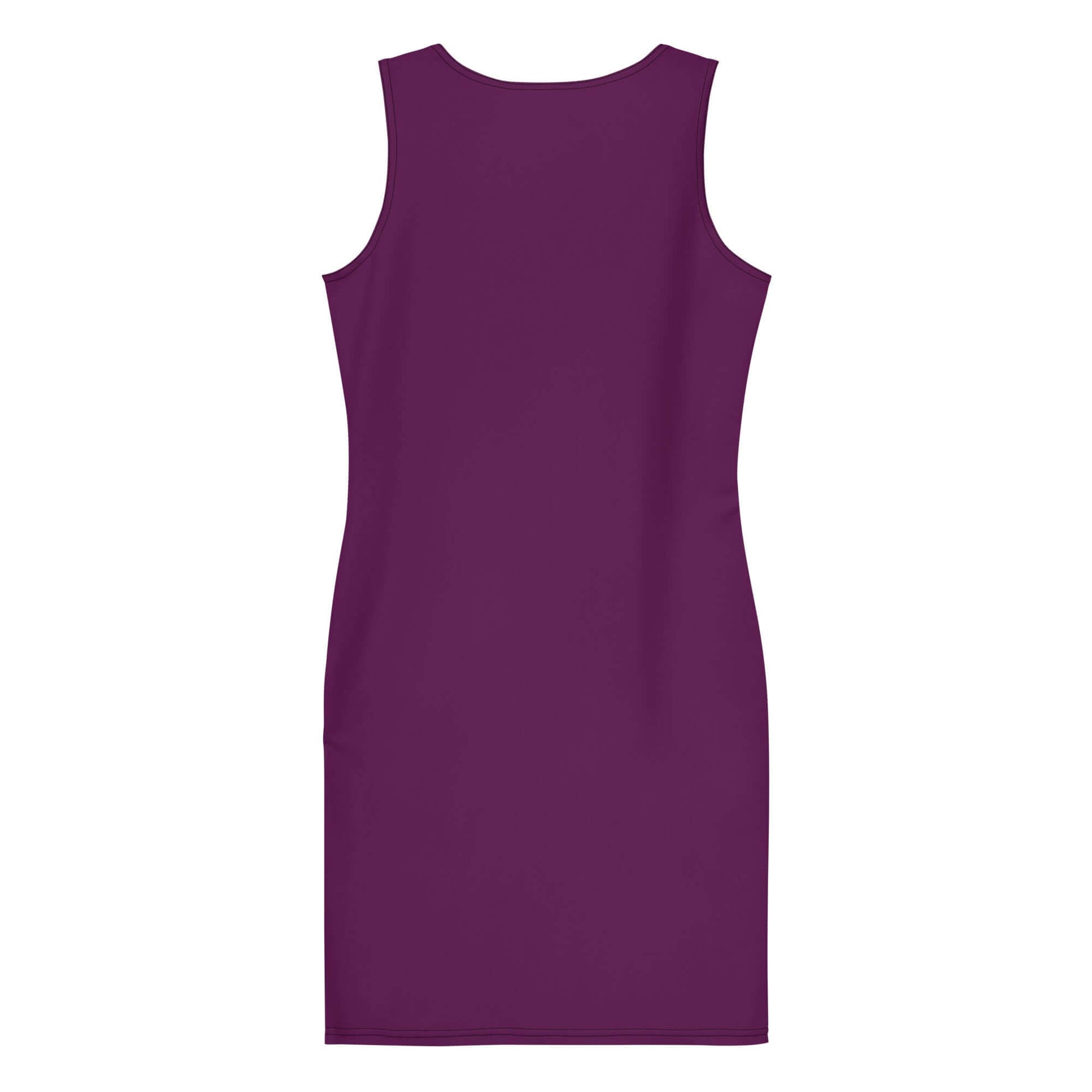 Purple Sublimation-Cut-&-Sew-Kleid N°5, back view showing tailored fit and microfiber yarn stretch fabric.