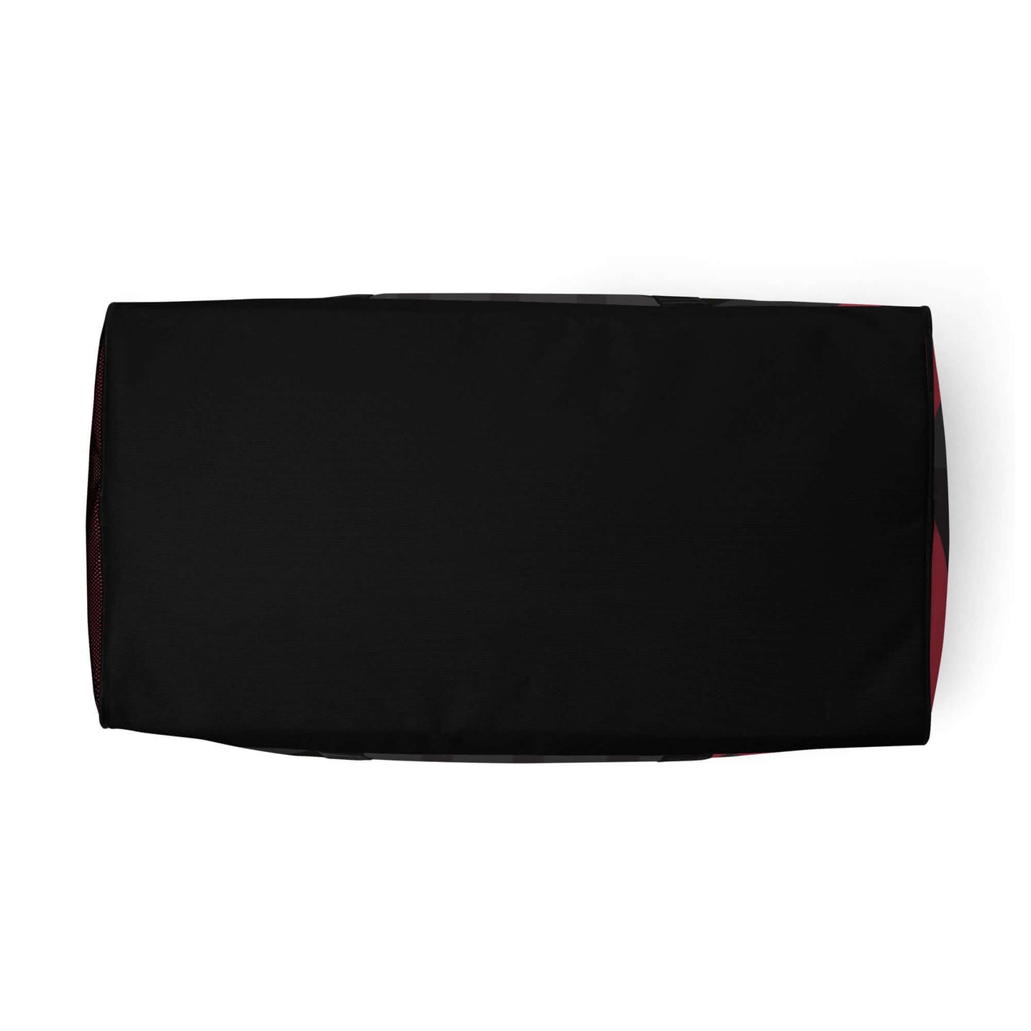 Bottom view of black Weekender N°18 travel bag, showing spacious design and durable material.