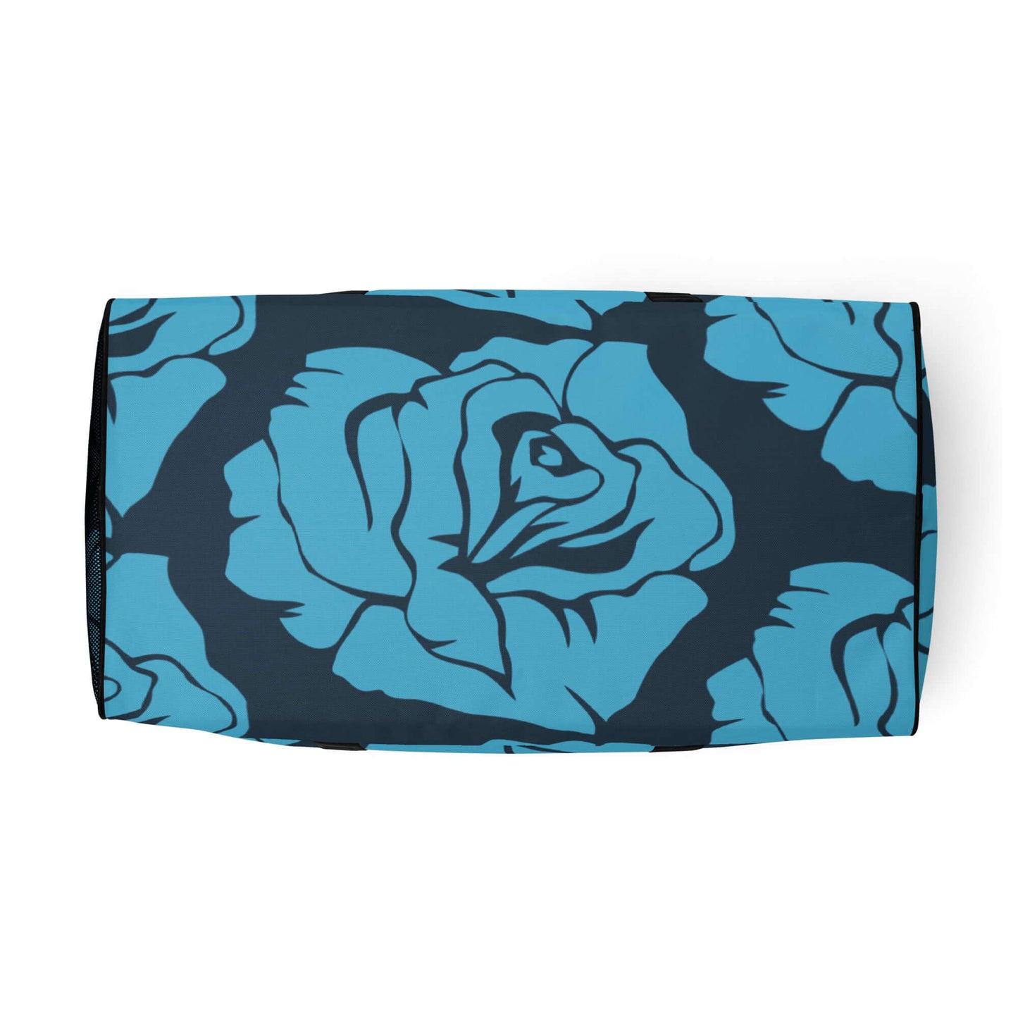 Weekender N°19 with blue floral pattern, ideal for travel, daily errands, or gym. Features adjustable shoulder straps and multiple pockets.