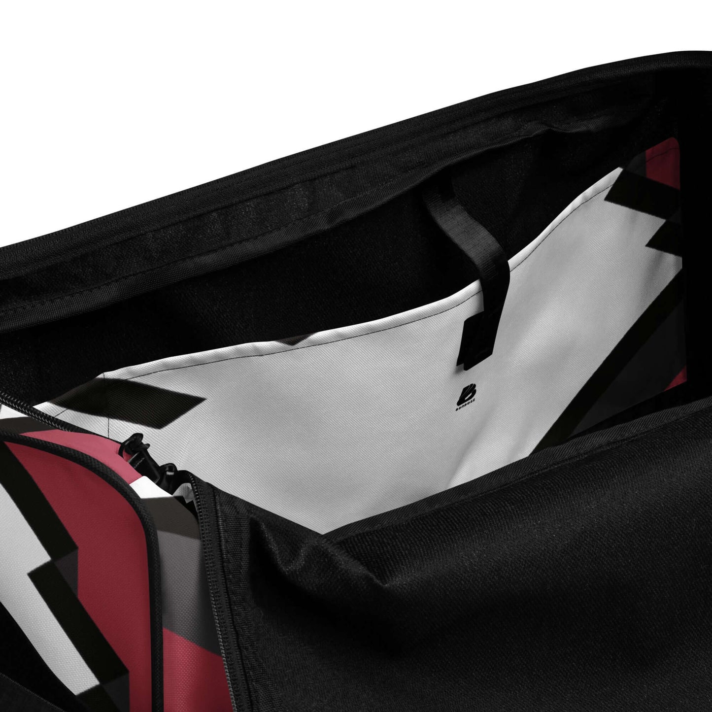 Interior view of Weekender N°18 showcasing spacious design and compartments for organized storage, perfect for travel or gym use.