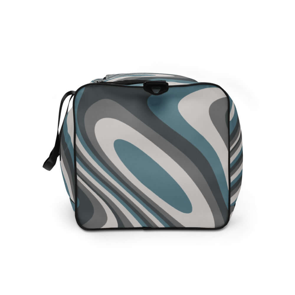 Weekender N°10 travel bag with abstract design, perfect for trips, errands, or gym, featuring adjustable padded shoulder straps.