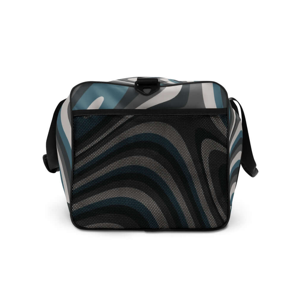 Weekender N°10 stylish travel bag with modern abstract design and adjustable straps, perfect for travel, errands, or gym use.