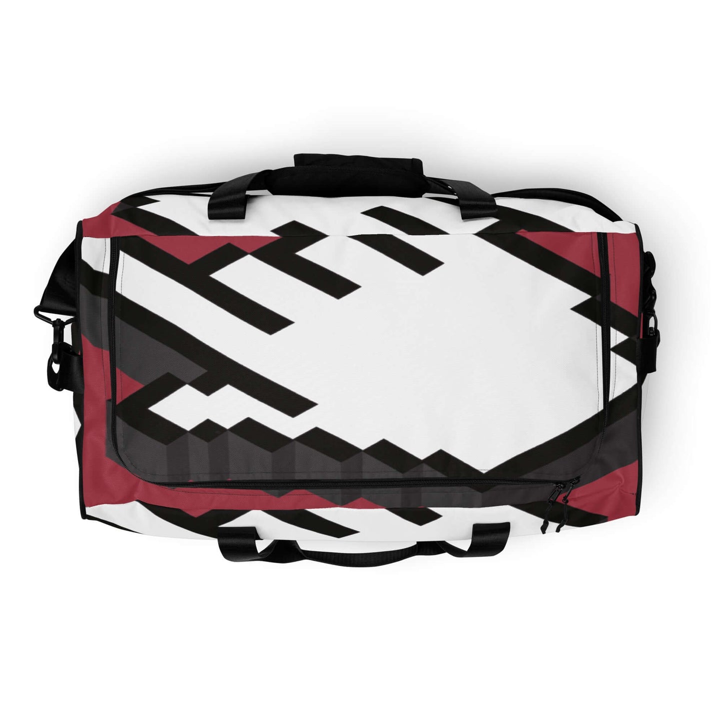 Alt Tag: Weekender N°18 with modern geometric design, ideal for travel, daily errands, and gym, featuring adjustable padded straps and spacious compartments.
