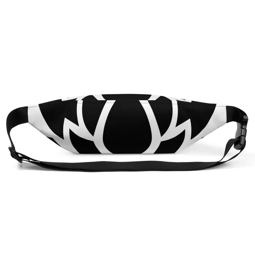 Gürteltasche N°11 in schwarz-weißem Design mit verstellbarem Riemen, ideal für Festivals und unterwegs.