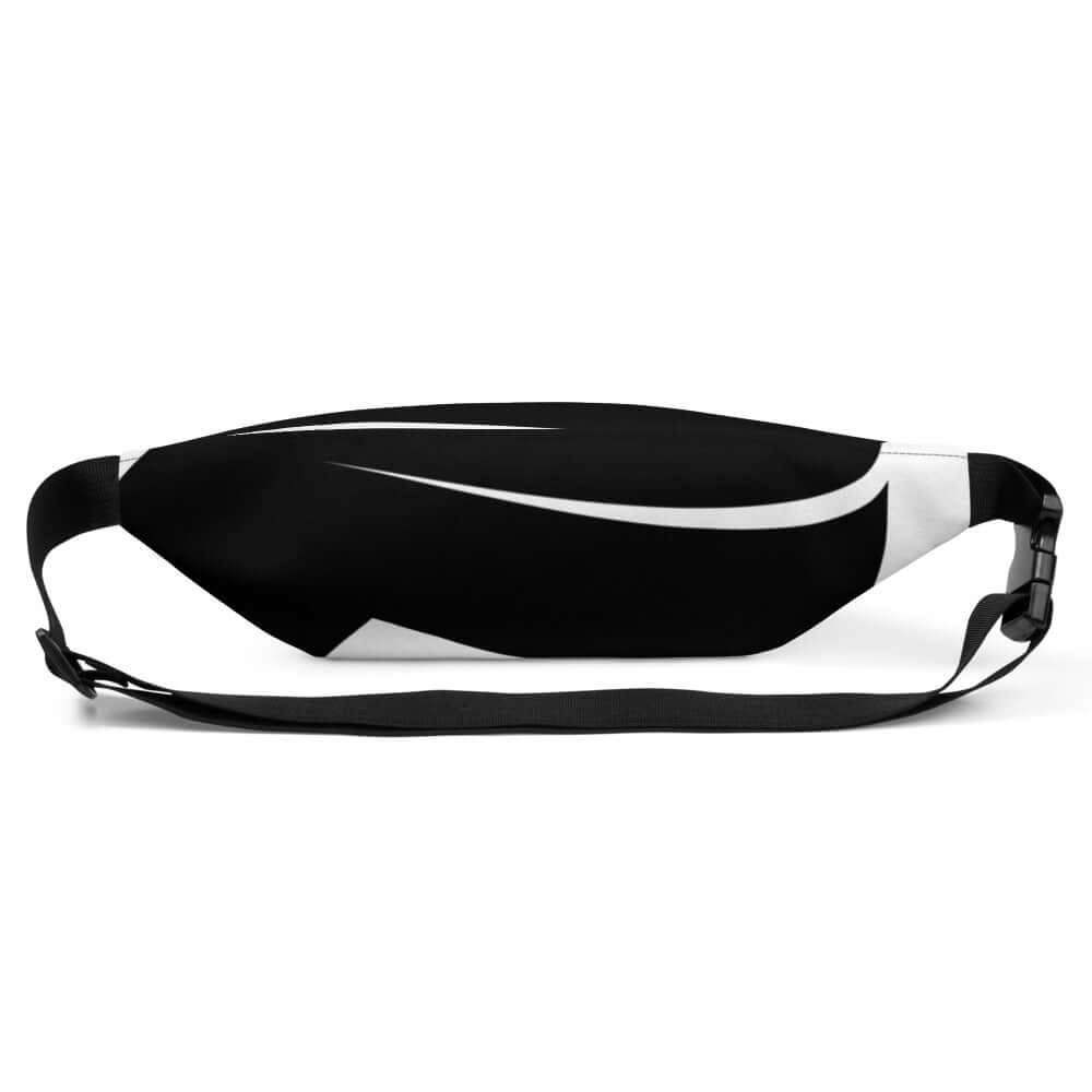 Gürteltasche N°21 in Schwarz-Weiß mit verstellbarem Riemen, ideal für Reisen, Festivals oder den täglichen Gebrauch.
